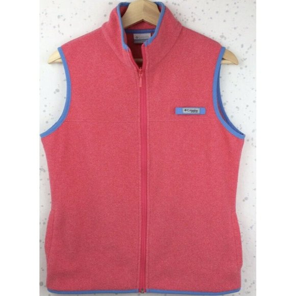 Columbia Women's PFG‎ Harborside Fleece Vest Pink Full Zipper Layer Medium - Picture 1 of 7